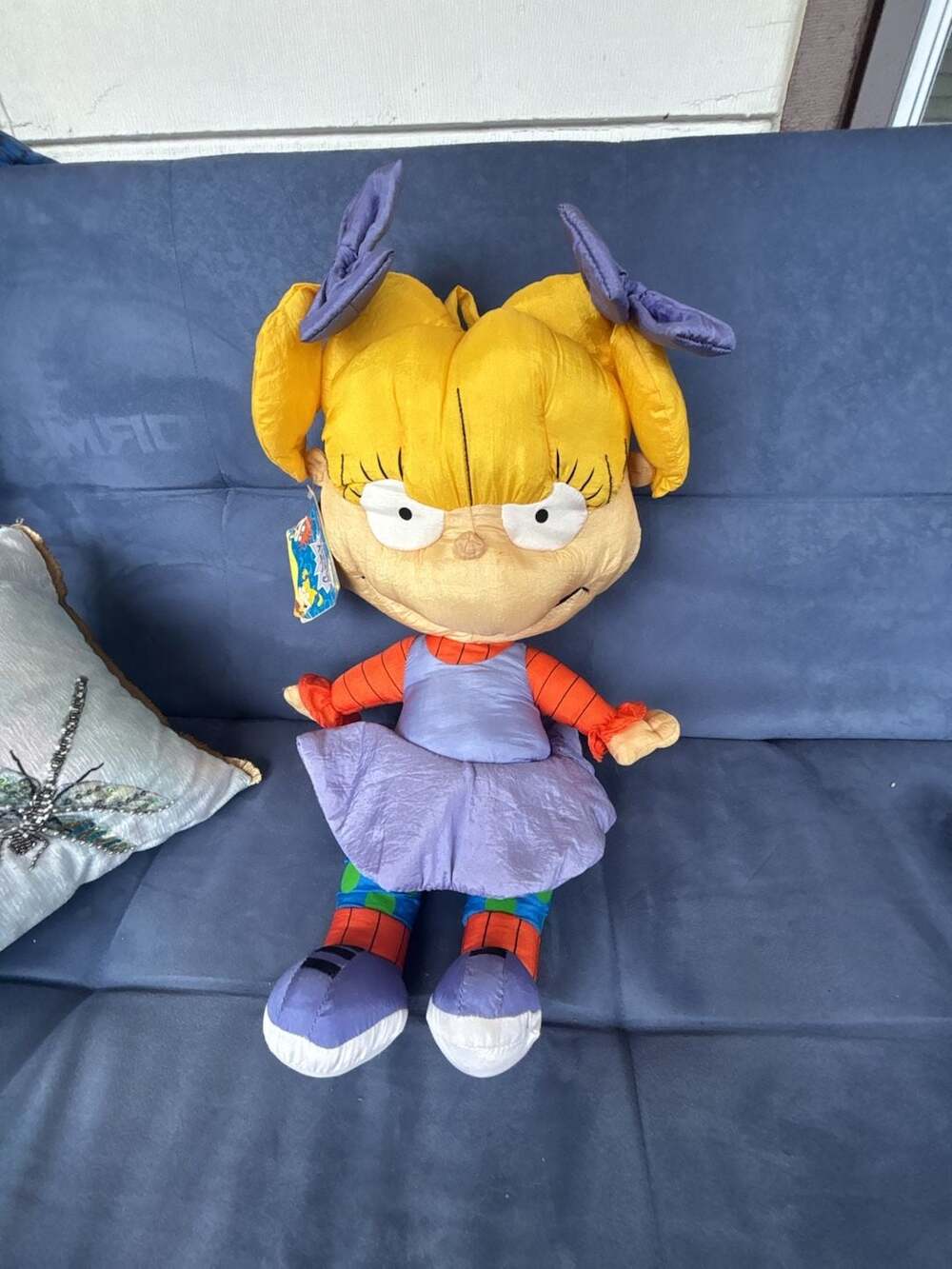 Vintage 1998 Play-By-Play Rugrats Angelica Pickles Large Nylon Plush Doll